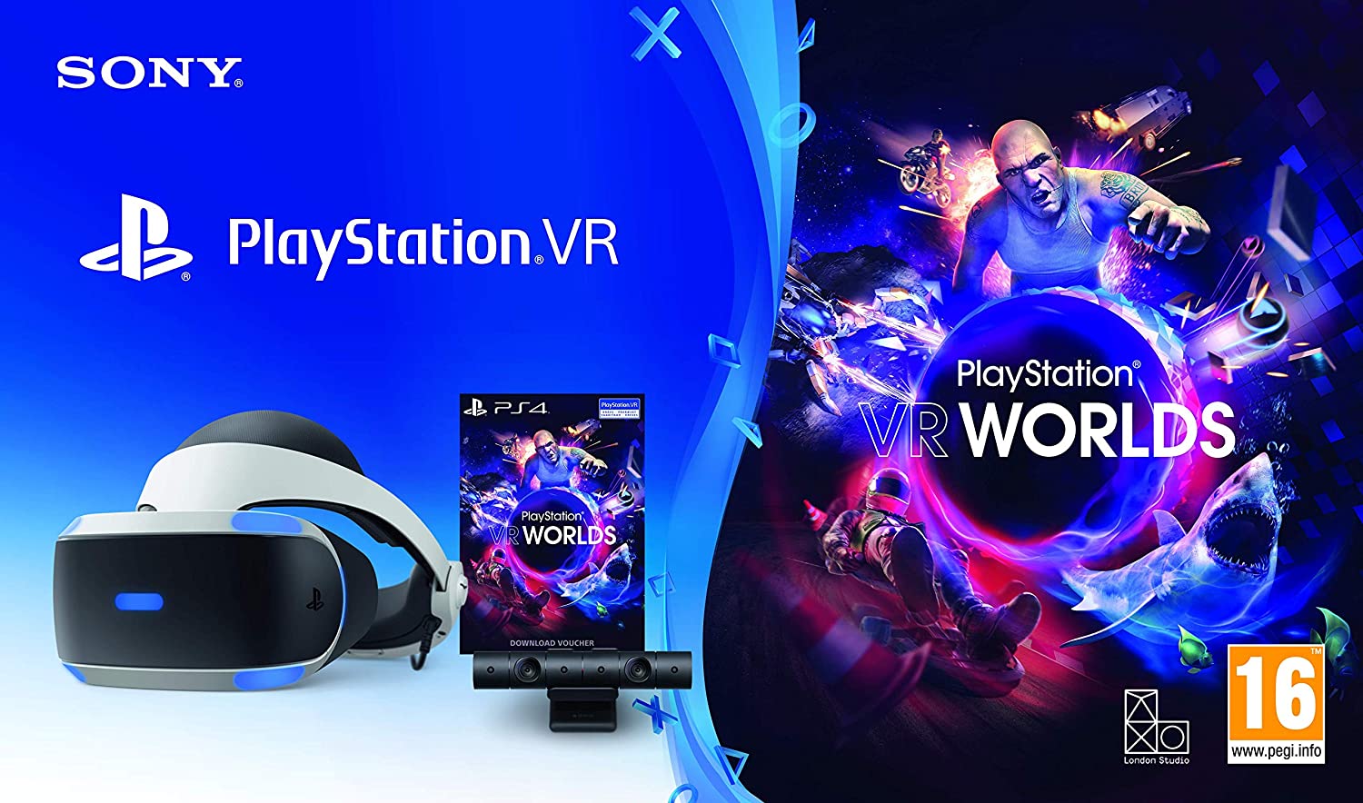 PlayStation VR Starter Pack + Camera PS V2 + PlayStation VR Worlds